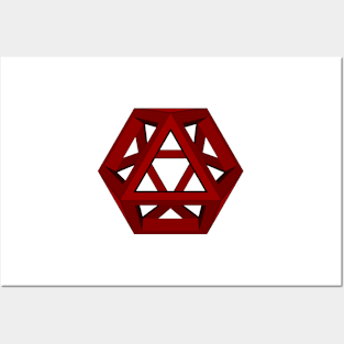 lawal maroon v2 skeletal cuboctahedron gmtrx Posters and Art